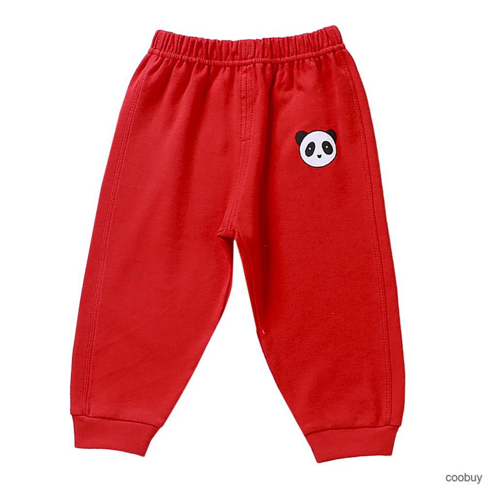 Quần Dài Cotton Lưng Thun In Họa Tiết Hoạt Hình Cho Bé