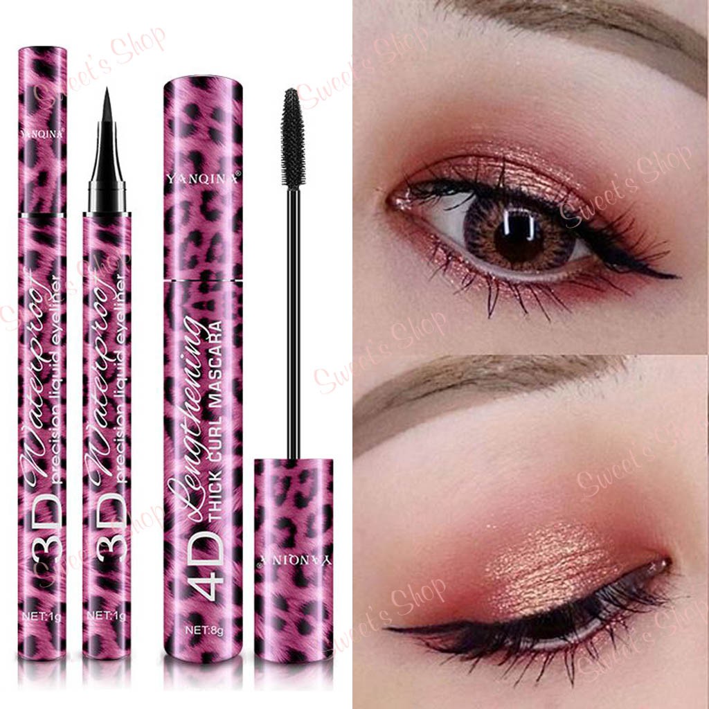 [Tặng Bút Kẻ Mắt] Mascara💖FREESHIP💖Combo Mascara và Kẻ Mắt Yanqina Red Leopard Eyeliner 4D Mi Siêu Dài Không Thấm Nước | BigBuy360 - bigbuy360.vn