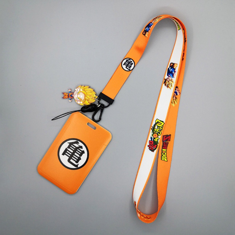 1 Set Bao Đựng Thẻ Có Dây Đeo Cổ Hóa Trang Nhân Vật Anime Goku Và Vegeta