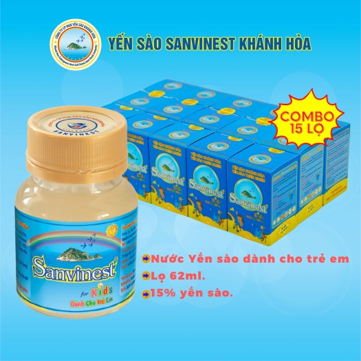 Nước Yến sào Khánh Hòa Sanest dành cho trẻ em đóng lọ 62ml