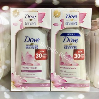 Dầu gội, Dầu xả Dove óng mềm tự nhiên 650g