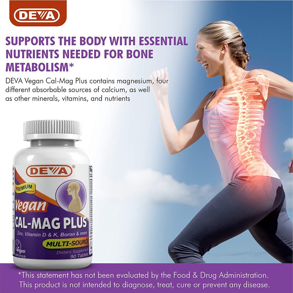 Deva Vegan Cal-Mag Plus - Bổ Sung Canxi & Magiê Thuần Chay