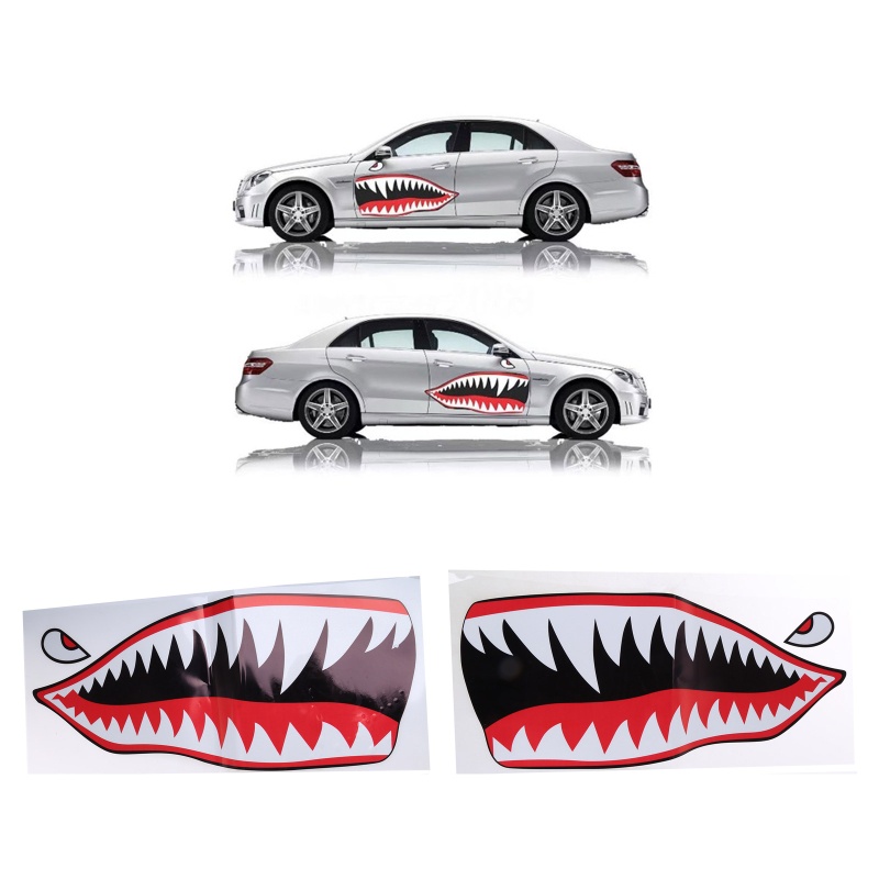 Set 2 Miếng Dán Trang Trí Hình Hàm Răng Cá Mập A-10 Warthog Độc Đáo
