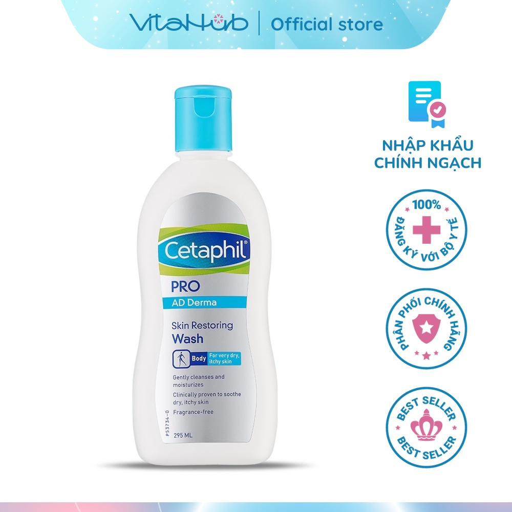 Sữa tắm dành cho da khô, da cơ địa Cetaphil Pro Ad Derma Wash 295ml