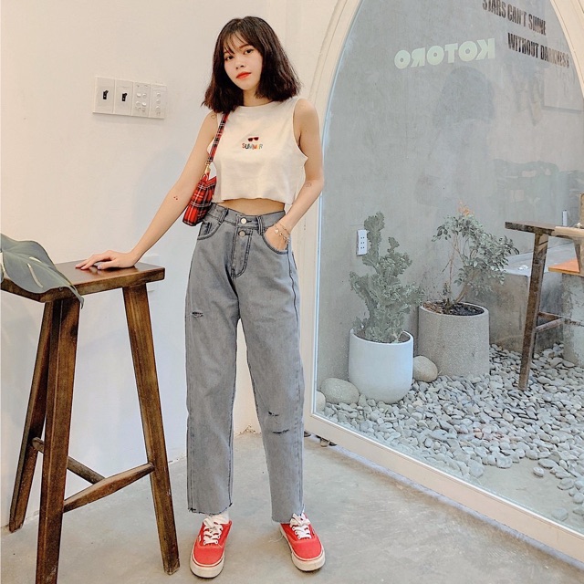 [Mã FAMAYWA giảm 10K đơn 50K] Áo tanktop croptop 3 lỗ thêu SUMMER | BigBuy360 - bigbuy360.vn