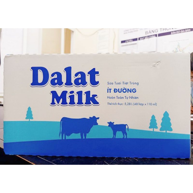 Thùng sữa Đà Lạt Milk 110ml × 48 hộp
