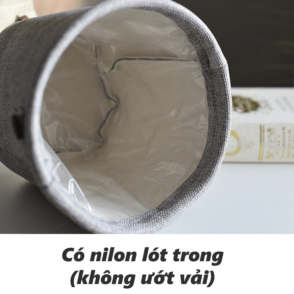 Chậu cây bằng vải bố linen có lót nilon trong, cao 20cm (loại dày dặn)