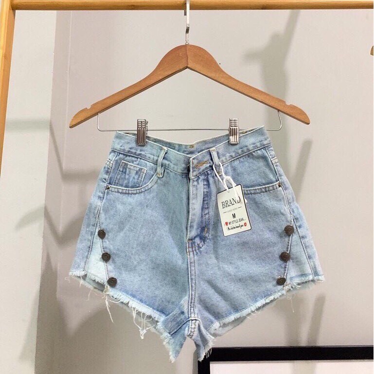 Quần short jean nữ lưng cao King168 , quần short nữ cao cấp QS04