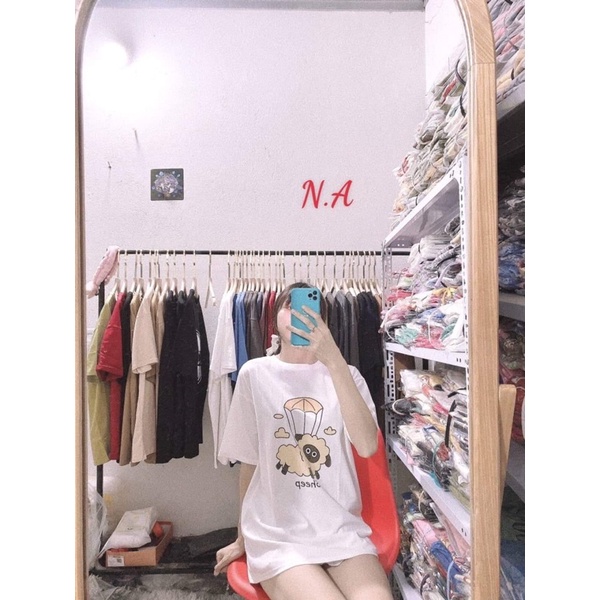 Áo thun unisex tay lỡ nam nữ form rộng❤áo phông  cách Em Bé, Cừu, ADin tim basic chất cotton giá rẻ