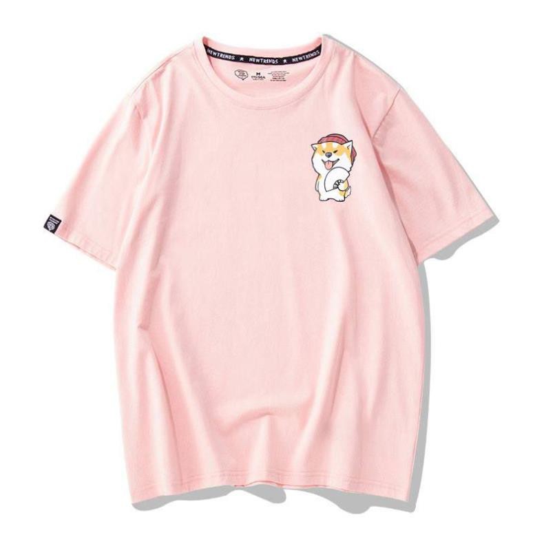 [Hàng Xịn, Gía Tốt] Áo Phông Thun Nữ Tay Ngắn Icon Họa Tiết Chó Dễ Thương - Unisex - Cotton - Mã AT023