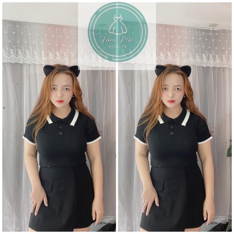 Áo cortop viền len gân 55-75kg (Bigsize hình thật) from gọn xinh | BigBuy360 - bigbuy360.vn