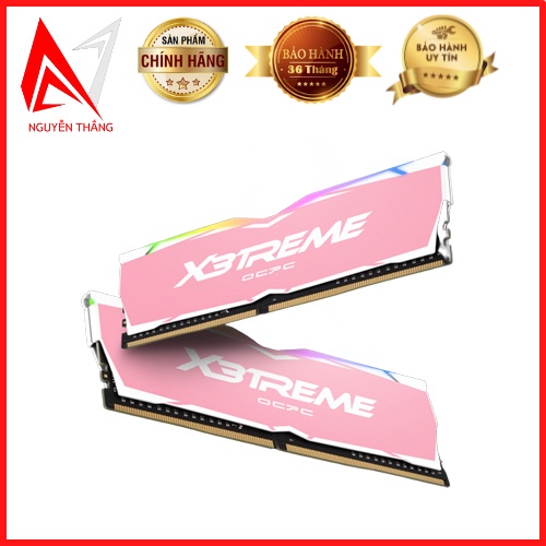 Ram máy tinh OCPC X3TREME Aura RGB 16GB 3200 (2x8GB) DDR4 Pink (MMX3A2K16GD432C16PK) tản thép