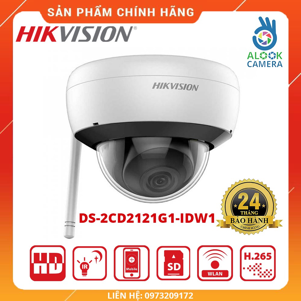 HÀNG CHÍNH HÃNG_Camera IP bán cầu 2MP WIFI HIKVISION_DS-2CD2121G1-IDW1 CÓ MIC H265+_BẢO HÀNH 24 THÁNG
