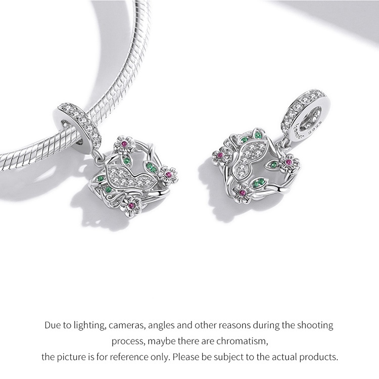 Hạt xỏ lỗ Bamoer BSC551 dòng Dream Garden bằng bạc Sterling 925 3 kiểu thời trang làm dây chuyền DIY