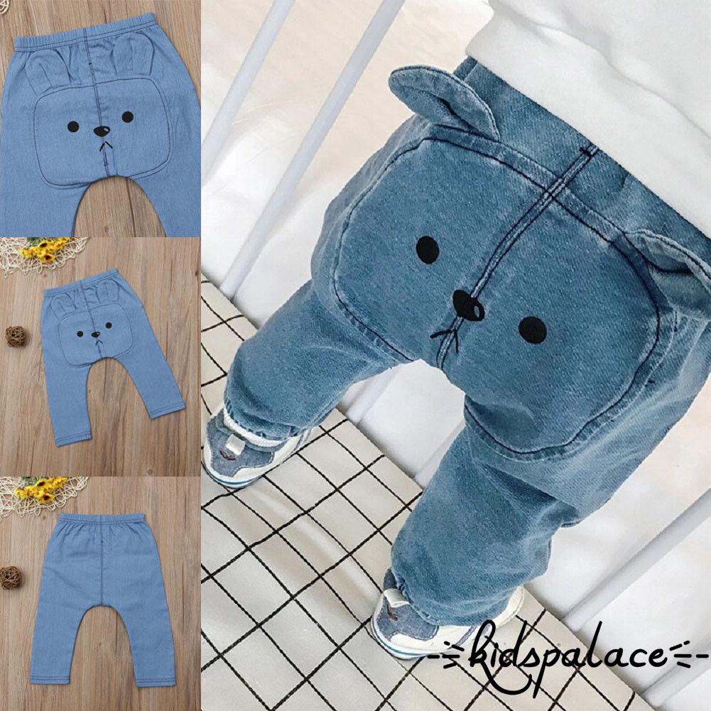 Quần jeans dài hình động vật đáng yêu cho bé