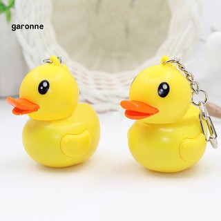 Móc Khoá Hình Chú Vịt Màu Vàng mang Đèn Led phát sáng có nhạc-Móc khóa hình chú vịt vàng có đèn LED dễ thương