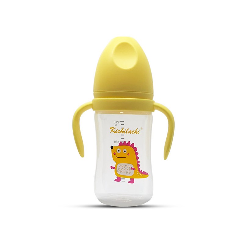 BÌNH SỮA PP KICHI CỔ RỘNG DUNG TÍCH 240ML CHO BÉ