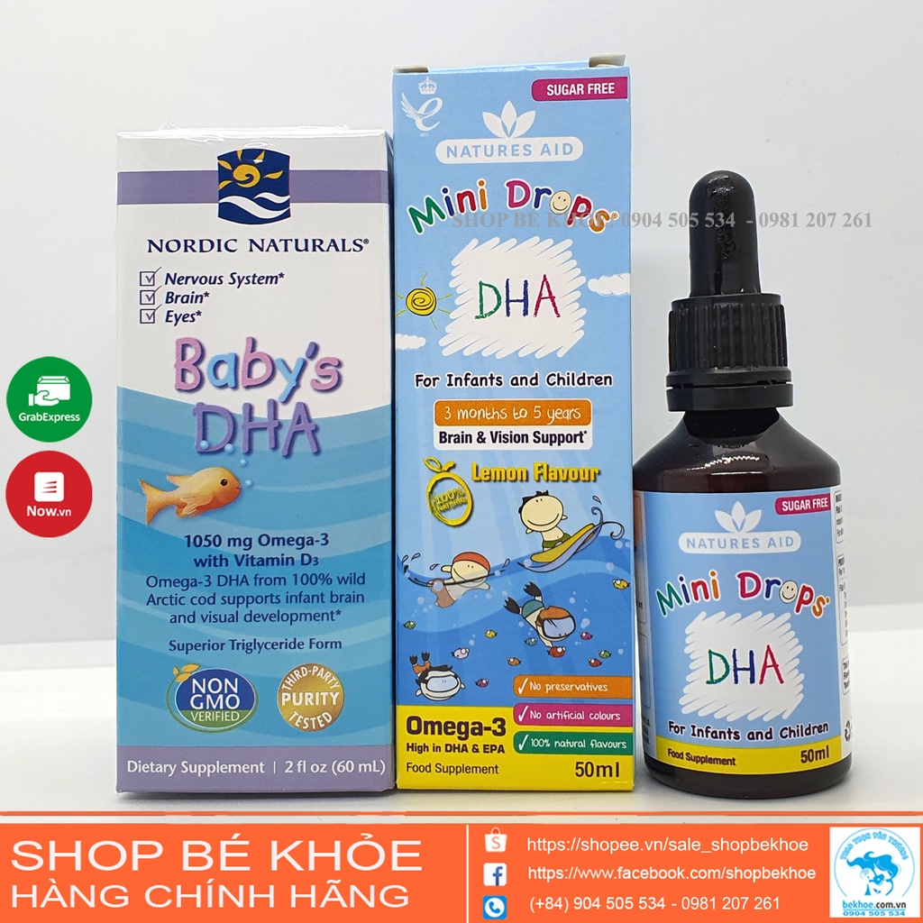 DHA Drops - DHA Drops Natures Aid nhỏ giọt cho bé từ 3 tháng tuổi