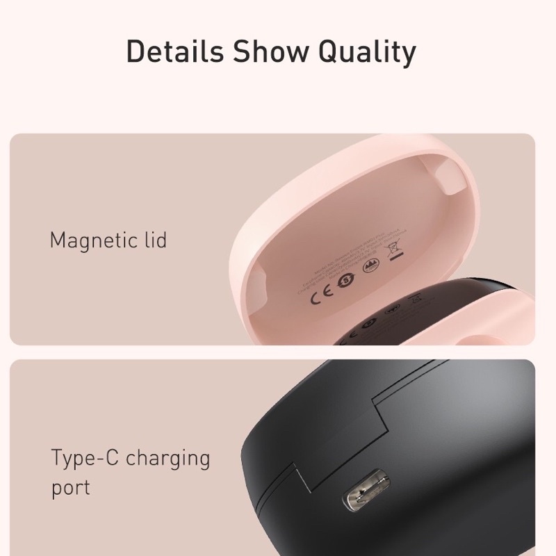 Tai nghe bluetooth Baseus WM01 Plus Bluetooth 5.0 không dây chống thấm nước chính hãng Baseus