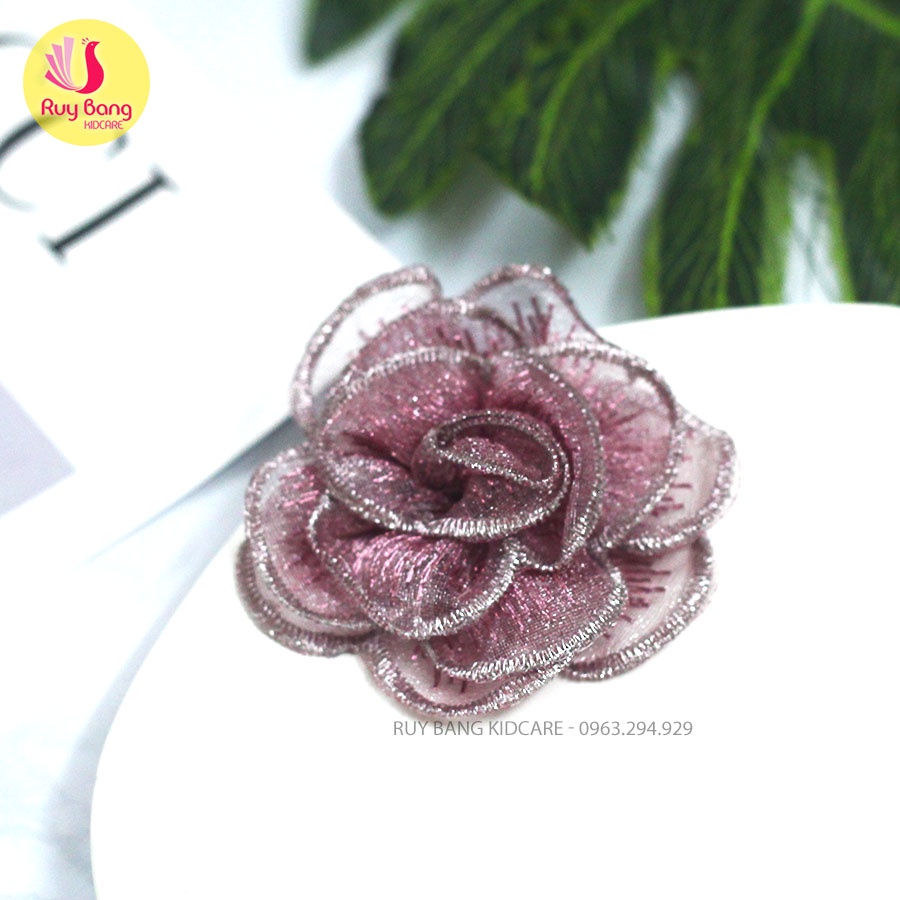 Hoa hồng ren 3D dùng đính váy, áo hoặc phụ kiện tóc