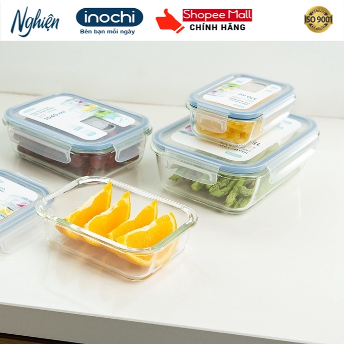 [ Siêu khuyến mại ] Hộp thủy tinh đựng thực phẩm (tròn, vuông, chữ nhật) chính hãng INOCHI - Tiêu chuẩn nhật bản.