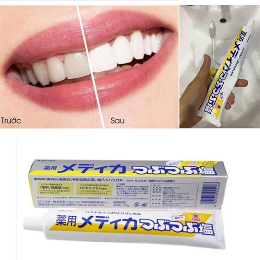 Kem đánh răng muối Sunstar, kem trắng sáng răng Nhật Bản
