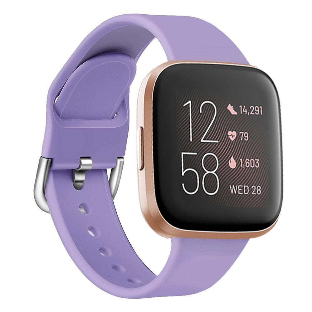 BTLIMER Dây Đeo Thay Thế Chất Liệu Silicon Màu Trơn Cho Fitbit Versa 2 1 Lite