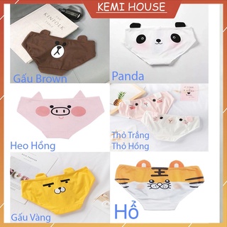 Quần lót nữ Hoạt Hình Chipu gấu brown - vịt sally - thỏ cony - heo hồng [Có sẵn]