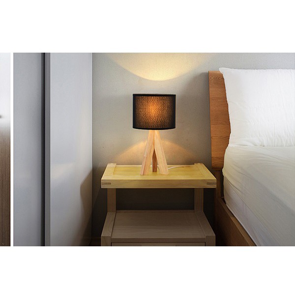 Đèn ngủ để bàn giá rẻ phong cách Bắc Âu 3 chân gỗ - BH 12 tháng - F20Beauty - Phong cách hiện đại