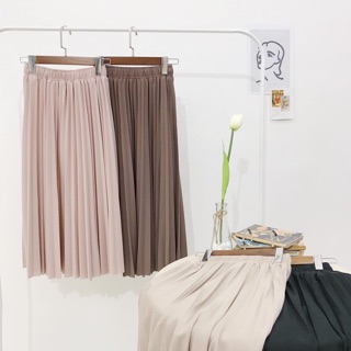 Chân váy đen xếp ly màu đen chất dày