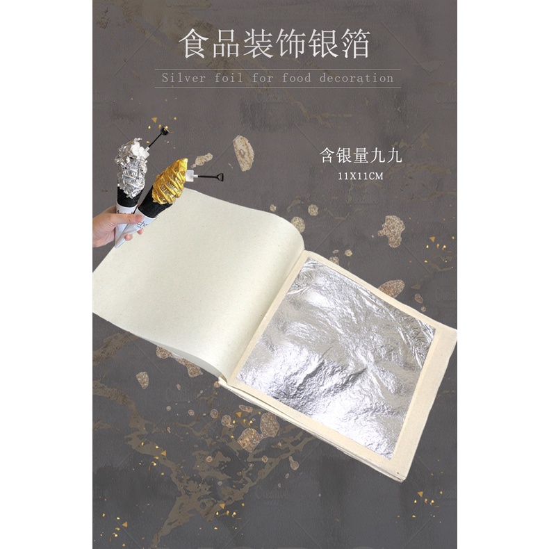 Lá bạc thật dùng trang trí bánh, thực phẩm, đồ nội thất cao cấp, đồ thờ