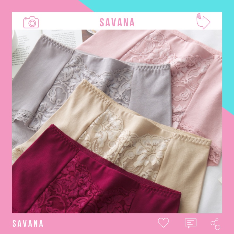 Quần lót ren nữ cạp cao bigsize cao cấp Savana QLR01