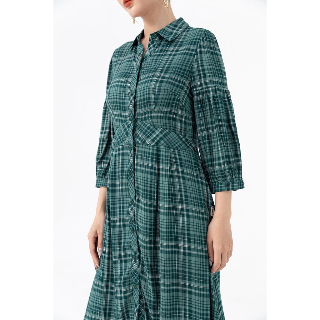 Đầm LAMER Bigsize Cổ Đức Nẹp Cúc Đai Eo L63R21Q009