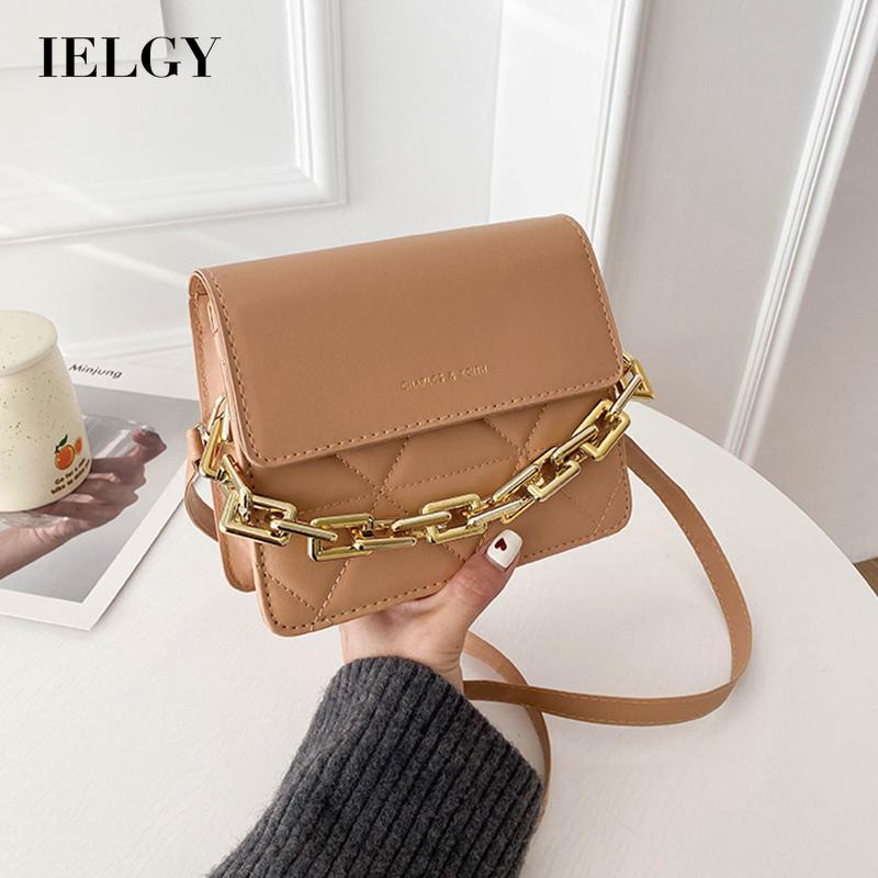 Túi đeo chéo cỡ nhỏ đính đá phối dây xích thời trang cho nữ