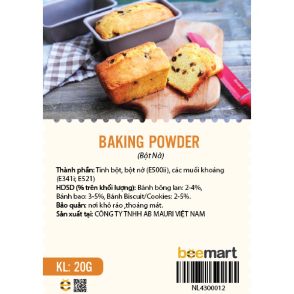 [Mã SKAMPUSHA8 giảm 8% đơn 300K] Baking powder 20gr