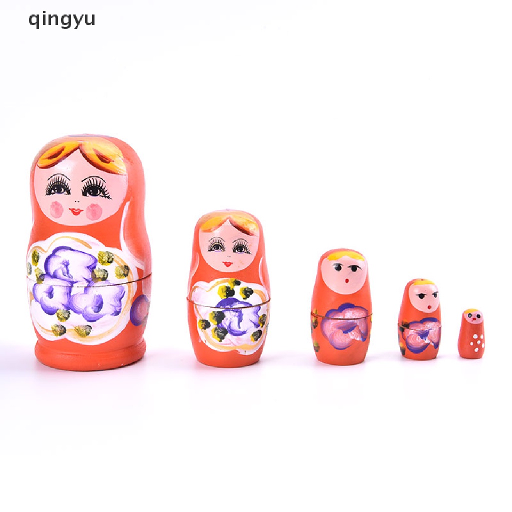 Bộ 5 Búp Bê Hoạt Hình Nga Matryoshka Bằng Gỗ