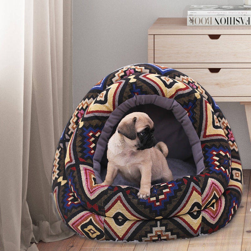 nệm thú cưng  Giường ngủ cho chó bằng gỗ có thể tháo rời và giặt được bốn mùa