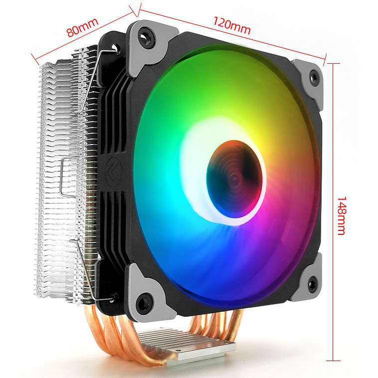 Quạt tản nhiêt CPU Coolmoon CX5 - Fan Led RGB -Fan CPU  Sync 5v3a( Hỗ Trợ Đồng Bộ Mainboard / Bộ Hub Coolmoon)