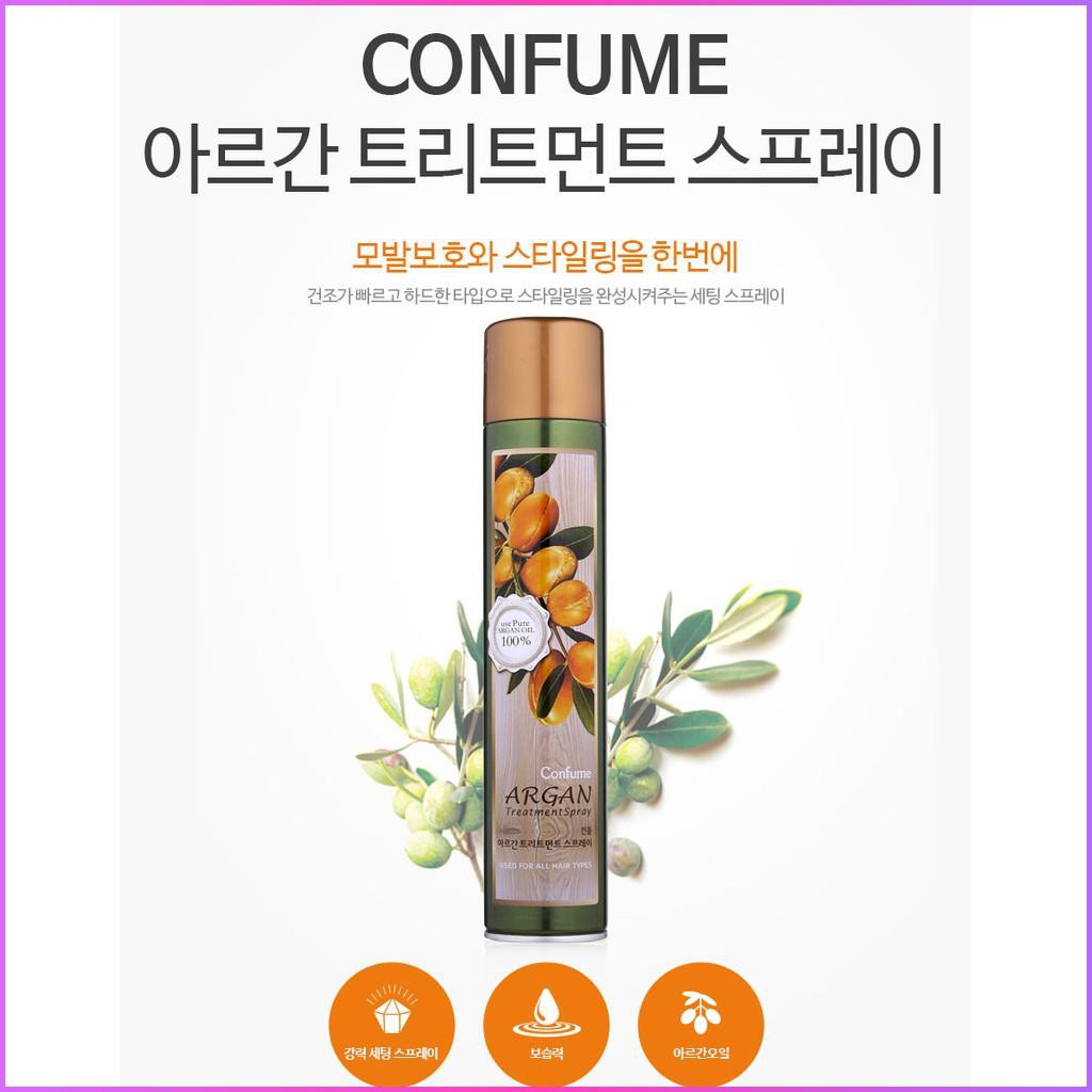 Gôm xịt tạo kiểu tóc mềm Confume Argan Treatment Spray 300ml - Hàng chính hãng