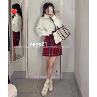 Chân váy dạ kẻ caro