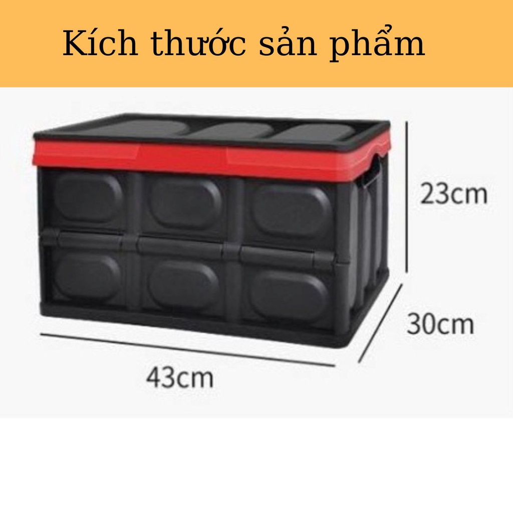 Thùng Nhựa Đựng Đồ Gấp Gọn Lưu Trư Quần Áo Đồ Chơi Hồ Sơ Đựng Đồ Trên Ô Tô