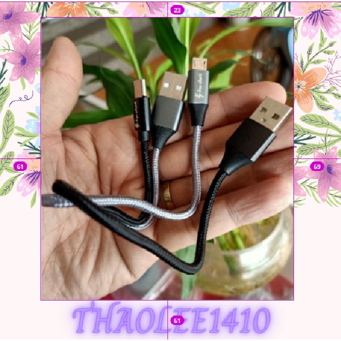 (GIÁ SỐC) CÁP DÙ SẠC NHANH CỔNG MICRO USB CHÂN 25CM 🎁🎁🎁