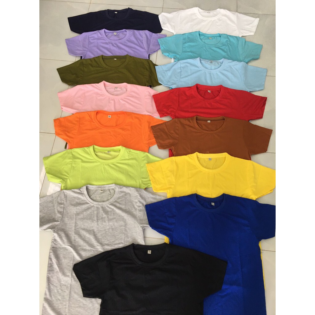 Áo Thun Trơn Trắng Đen Cotton 65-35 Size S M L - Áo thun Cotton nam, nữ tay ngắn, cổ tròn