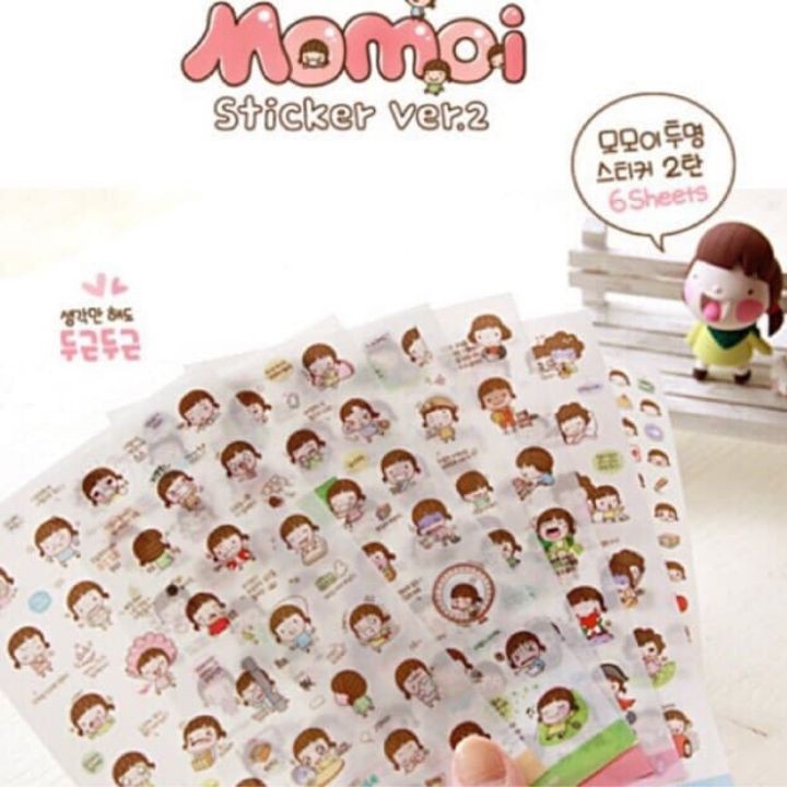 Miếng Dán Trang Trí Sticker Hoạt Hình Momoi Trang Trí Điện Thoại, Laptop, Scrapbook, Album, Nhật ký và Đồ dùng Cá Nhân