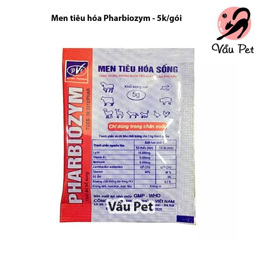 Men tiêu hóa sống Pharbiozym cho chó mèo (Lẻ 1 gói)  - Lida Pet Shop