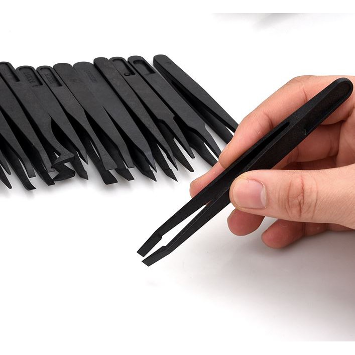 Set 8 Nhíp Nhựa Sợi Carbon Chống Tĩnh Điện ESD Bảo Trì Chống Tĩnh Điện