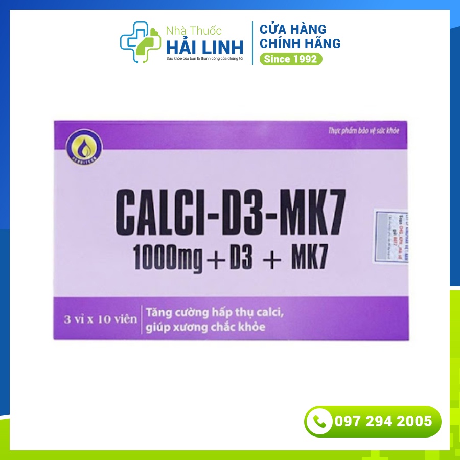 [CHÍNH HÃNG] CALCI -D3- MK7  Kingphar - Tăng Cường Hấp Thụ Canxi , Giúp Xương Chắc Khỏe