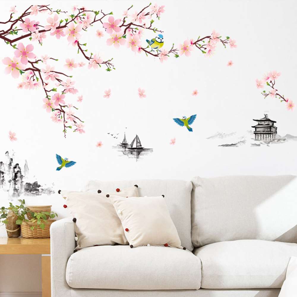 Decal Dán Tường Hình Cành Hoa Đào