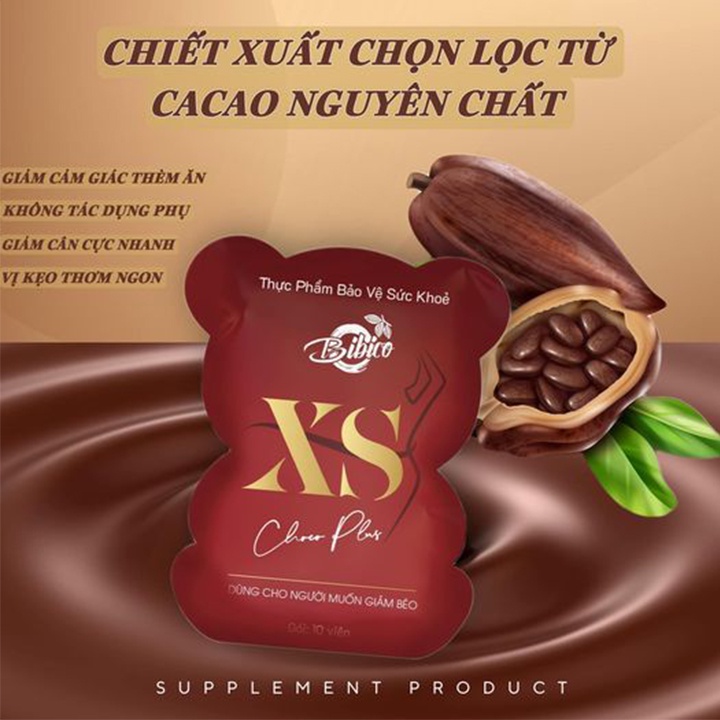 Kẹo Socola Giảm Cân Xs Choco Plus, Chocolate Bibico Con Gấu Giảm Mỡ Hiệu Quả Cấp Tốc Chính Hãng Hộp 20 Viên