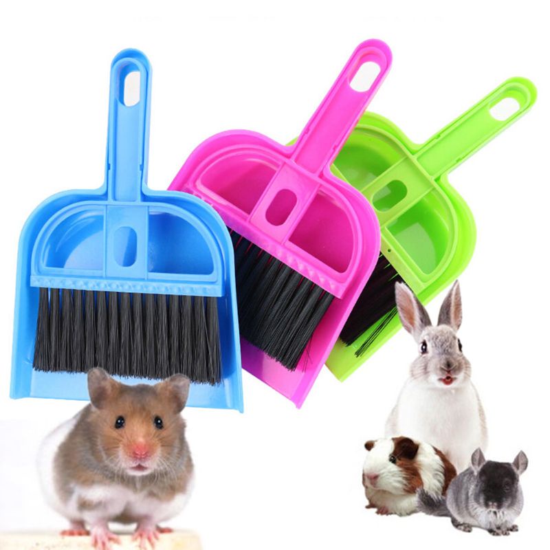 Bộ Chổi Và Đồ Hốt Rác Mini Dùng Vệ Sinh Lồng Nuôi Chuột Hamster / Thỏ / Sóc Chuột Tiện Dụng